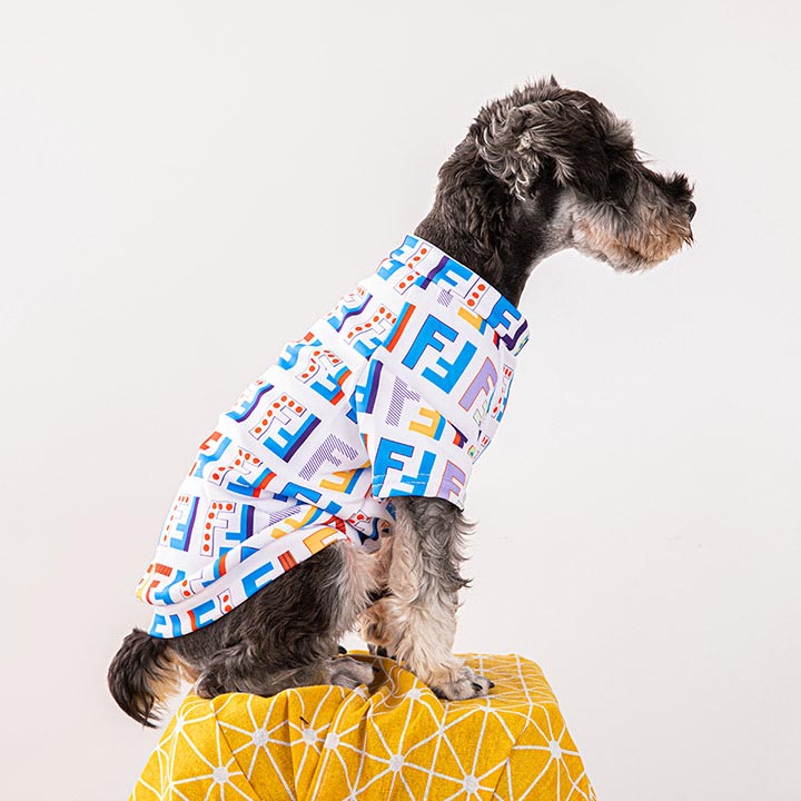 フェンディペットウェア ナイロン 犬パーカー 縞柄 人気 新作の 合う チワワ プードル テディ小型犬 ブランド Fendi ワンちゃん服おそろい 綺麗 ファッション 大人可愛い