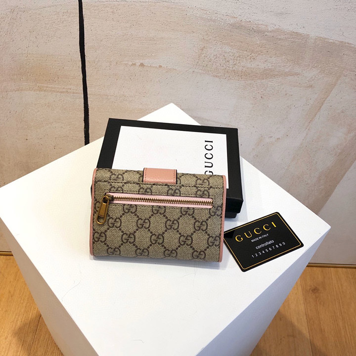 GUCCI、ブラック、ピンク、最新モデル、ショップ、輸入牛革、精巧な作り、品質、専用店、多機能、小型財布、内部仕切り、実用的