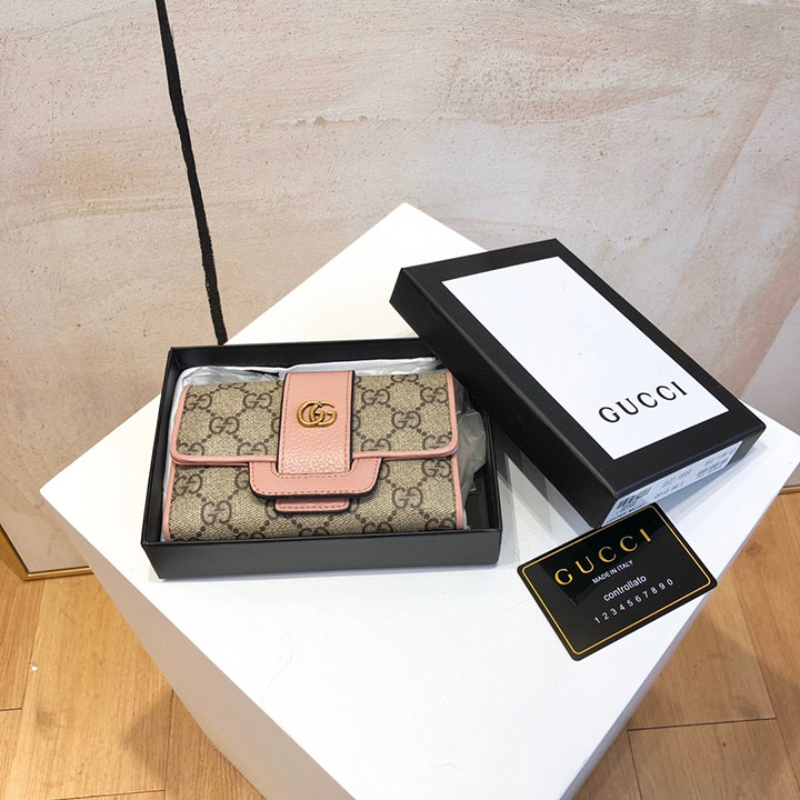 GUCCI、ブラック、ピンク、最新モデル、ショップ、輸入牛革、精巧な作り、品質、専用店、多機能、小型財布、内部仕切り、実用的