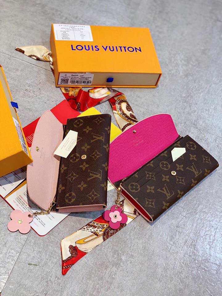 LV、エミリー、クラシック、財布、クローバー、花々、粉色レザー、モノグラム花模様、実用的、優雅、アップグレード版